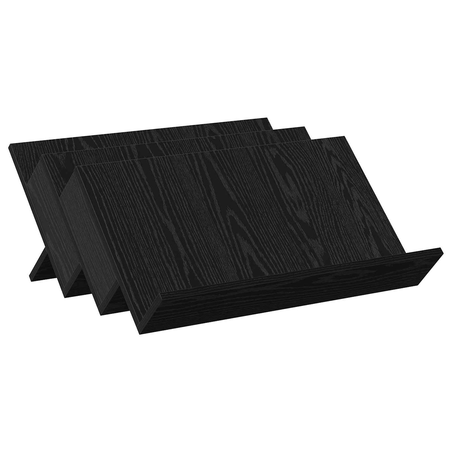 Magazinregal mit Regal Schwarz Eichen-Optik 65 x 53 x 28,5 cm