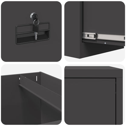 Aktenschrank mit Schubladen 2 pcs Schwarz 44 x 50 x 106,5 cm
