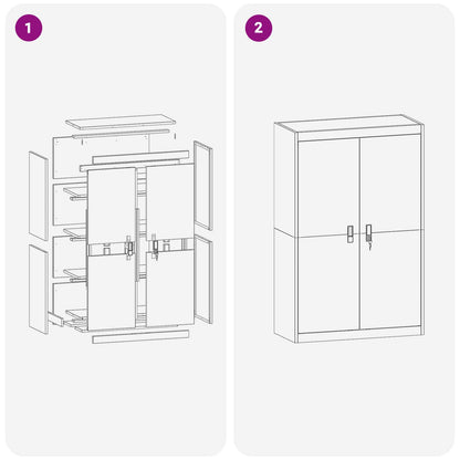 Aufbewahrungsschrank Rosa 90 x 40 x 140 cm Stahl