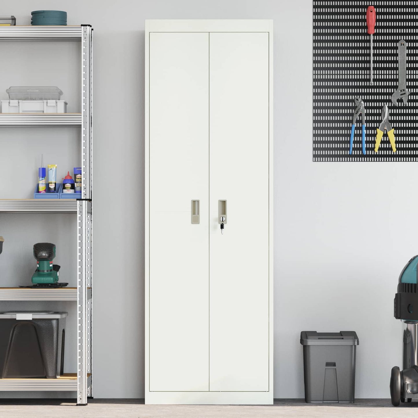 Aufbewahrungsschrank Weiß 60 x 40 x 180 cm Stahl