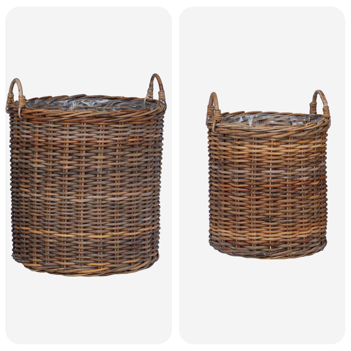 Blumentopf Körbchen mit Speicher 2 pcs Braun Lacak Rattan
