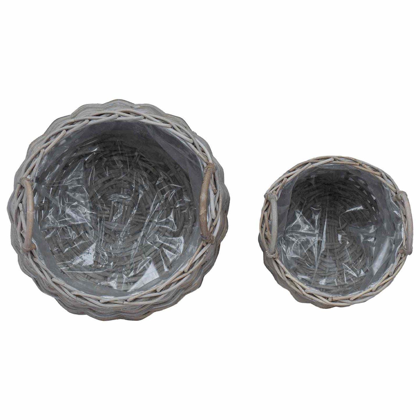 Blumentopf Körbchen mit Speicher 2 pcs Grau Lacak Rattan