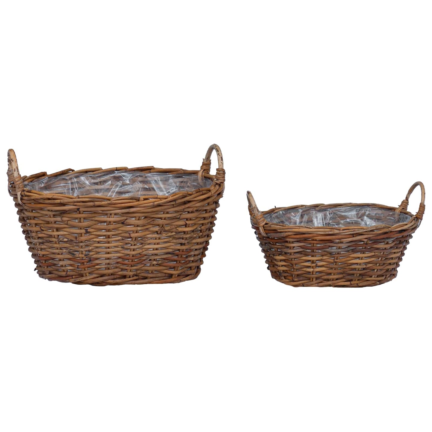 Blumentopfkorb mit Speicher 2 pcs Braun Lacak Rattan