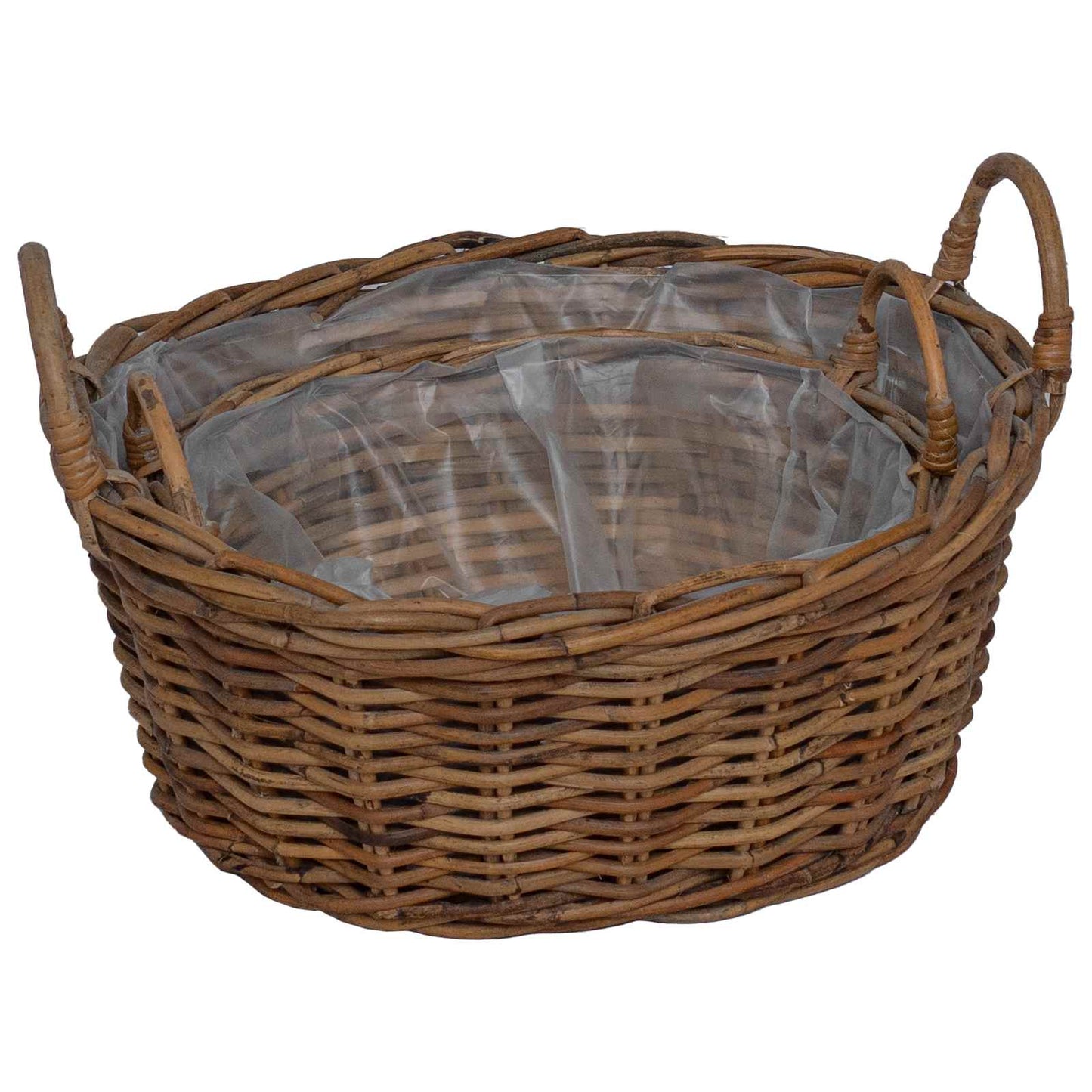 Blumentopfkorb mit Speicher 2 pcs Braun Lacak Rattan