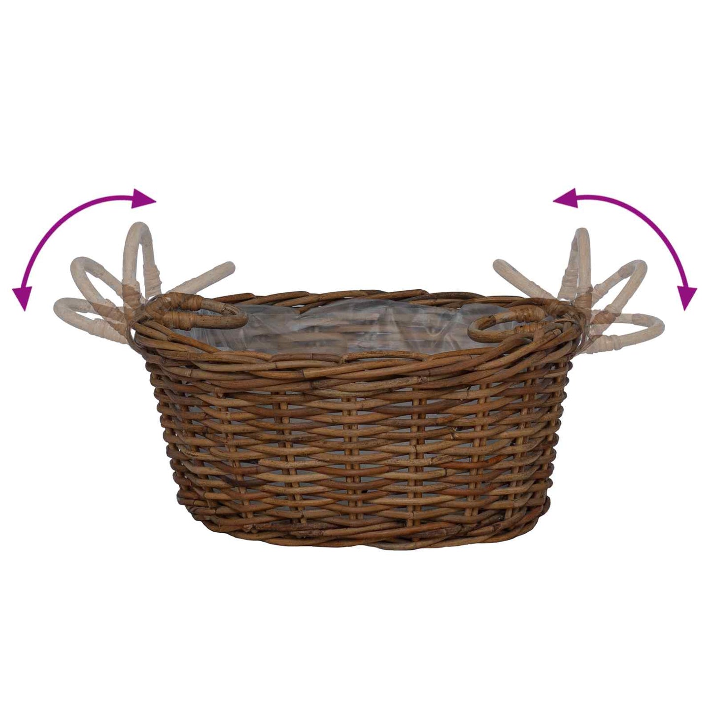 Blumentopfkorb mit Speicher 2 pcs Braun Lacak Rattan