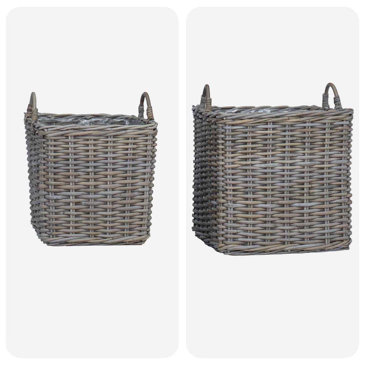 Pflanzer Korb mit Speicher 2 pcs Grau Lacak Rattan