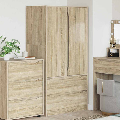 Badezimmerschrank Sonoma-Eiche 79,5 x 49 x 156 cm Holzwerkstoff
