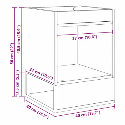 Beistelltisch 2 pcs Schwarz Eichen-Optik 40 x 40 x 56 cm