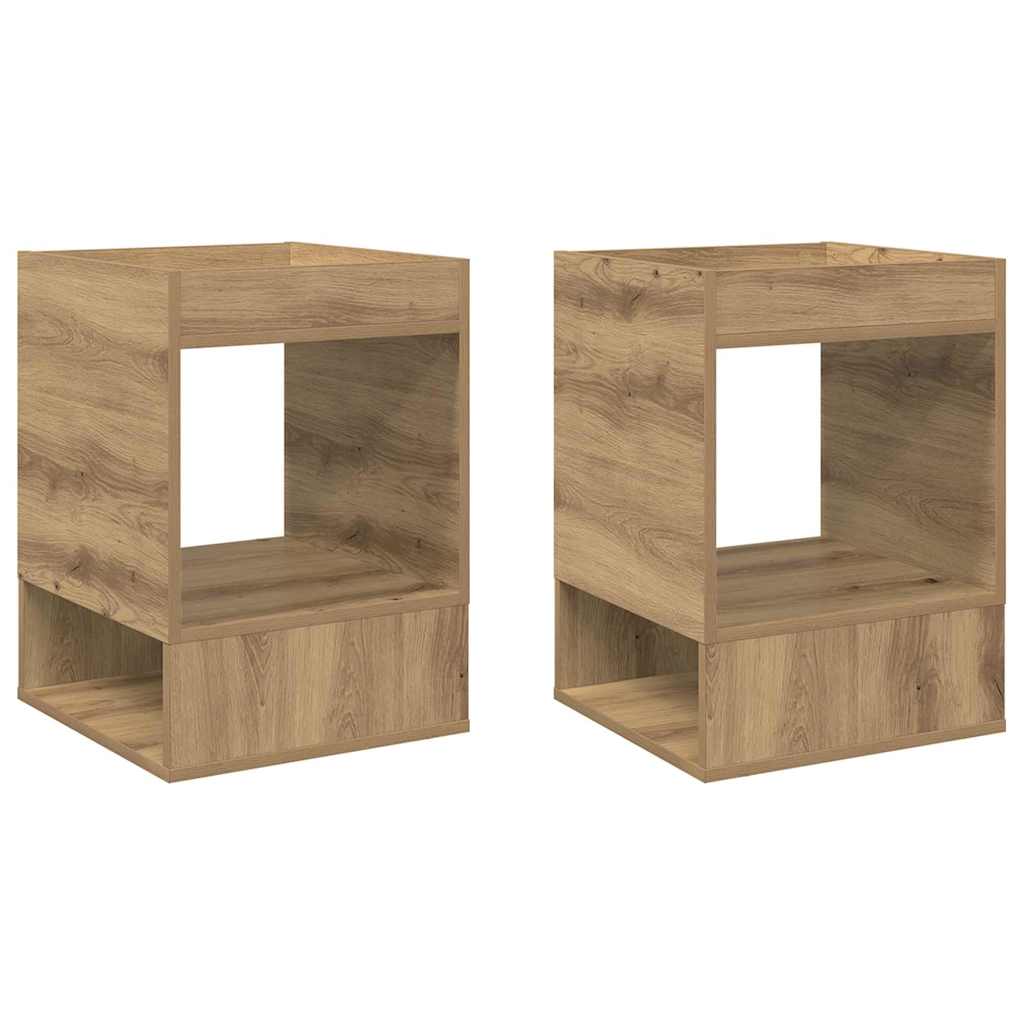 Beistelltisch 2 pcs Artisan-Eiche 40 x 40 x 56 cm Holzwerkstoff