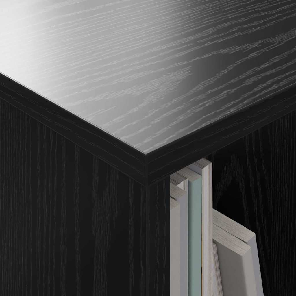 Magazinregal Schwarz Eichen-Optik 35 x 30 x 45 cm