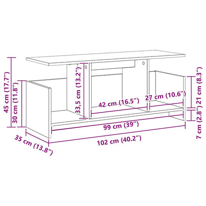 TV-Ständer Altholz 102 x 35 x 45 cm Holzwerkstoff