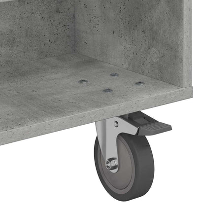Beistelltisch mit Rädern Beton Grau 90 x 50 x 30 cm