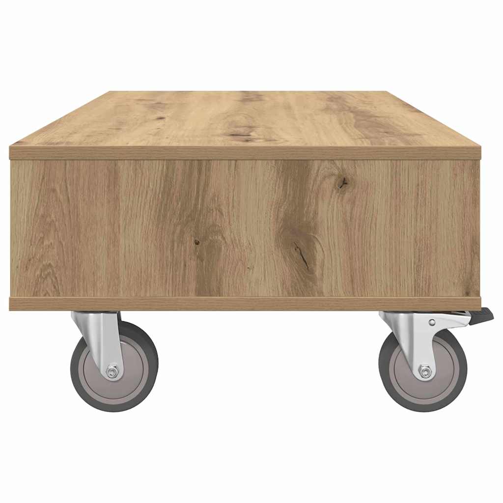 Beistelltisch mit Rädern Artisan-Eiche 90 x 50 x 30 cm