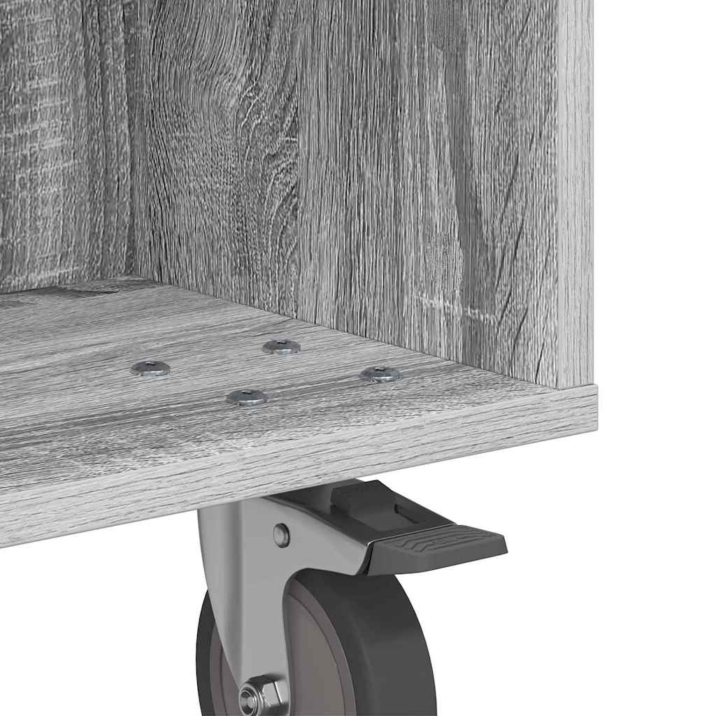 Beistelltisch mit Rädern Graues Sonoma 50,5 x 50 x 30 cm