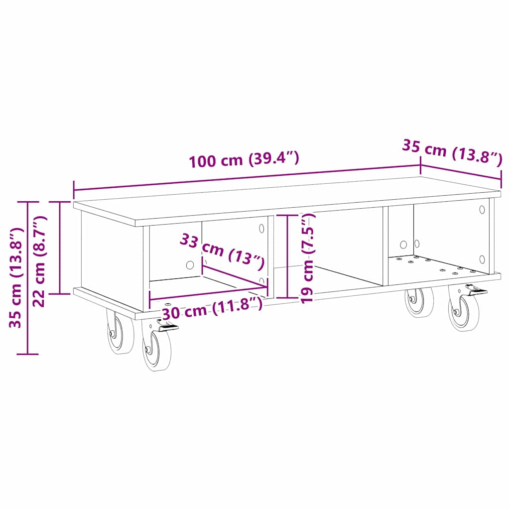 TV-Ständer Weiß 100 x 35 x 35 cm Holzwerkstoff