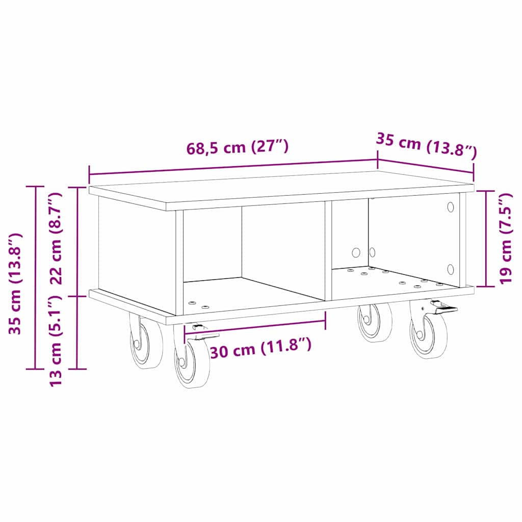 TV-Ständer Sonoma-Eiche 68,5 x 35 x 35 cm Holzwerkstoff