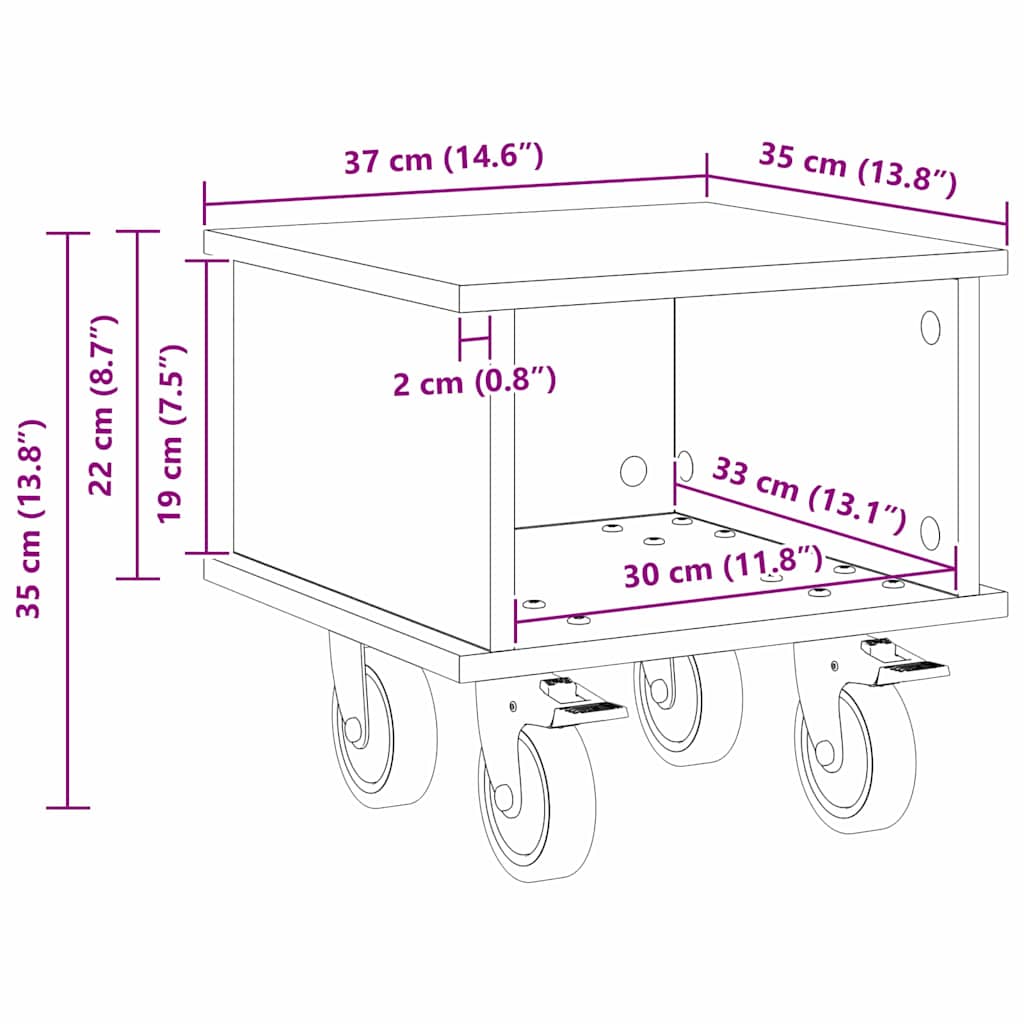 TV-Ständer Beton Grau 37 x 35 x 35 cm Holzwerkstoff