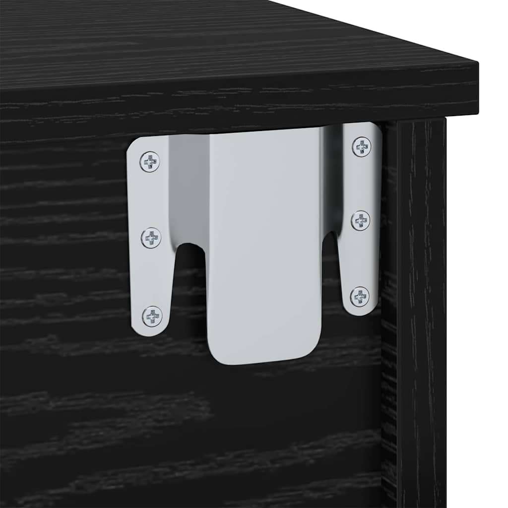 Nachttisch 2 pcs Schwarz Eichen-Optik 40 x 31 x 15 cm