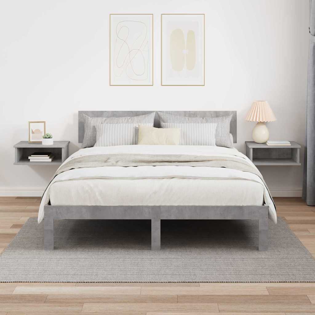 Nachttisch 2 pcs Beton Grau 40 x 31 x 15 cm Holzwerkstoff