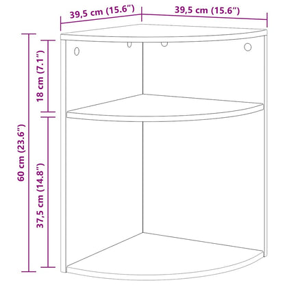Beistelltisch Geräucherte Eiche 39,7 x 39,7 x 60 cm