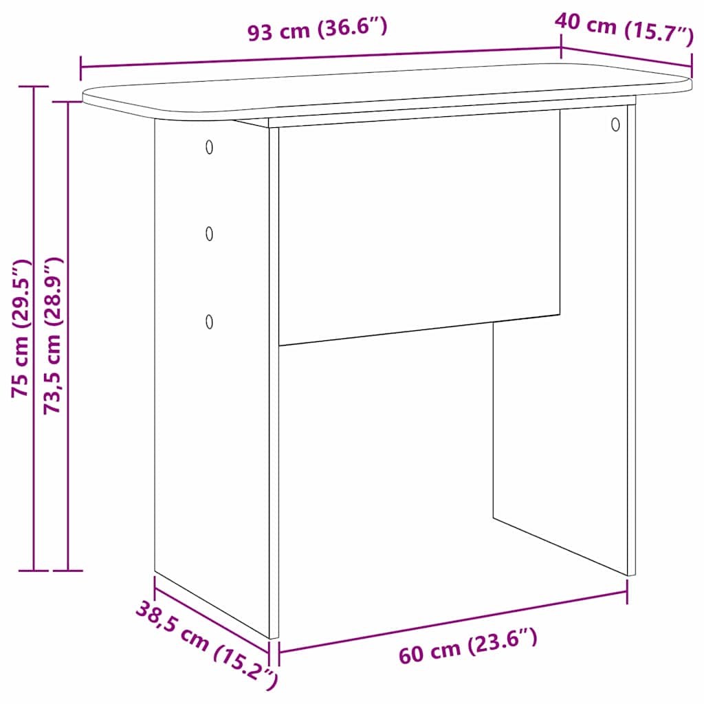 Konsolentisch Weiß 93 x 40 x 75 cm Holzwerkstoff