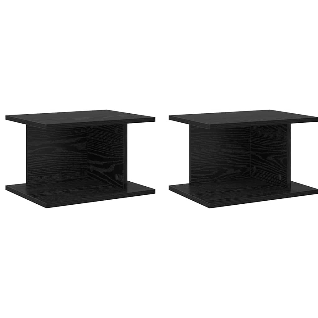 Nachttisch 2 pcs Schwarz Eichen-Optik 40 x 30 x 25 cm