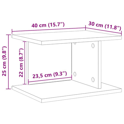 Nachttisch Geräucherte Eiche 40 x 30 x 25 cm Holzwerkstoff