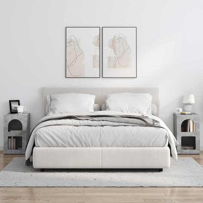 Nachttisch 2 pcs Beton Grau 29,5 x 33,5 x 50 cm Holzwerkstoff