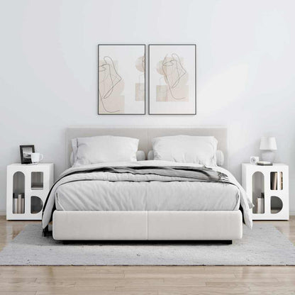 Nachttisch 2 pcs Hochglanz Weiß 40 x 35 x 50 cm Holzwerkstoff