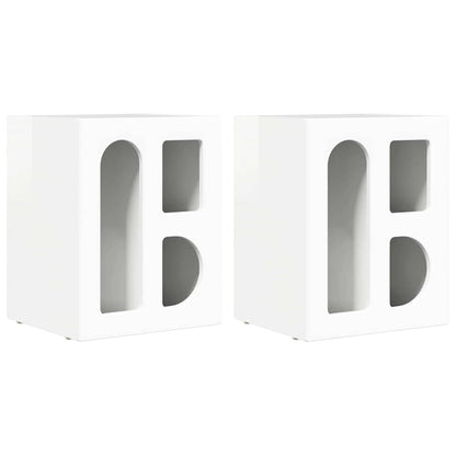 Nachttisch 2 pcs Hochglanz Weiß 40 x 35 x 50 cm Holzwerkstoff