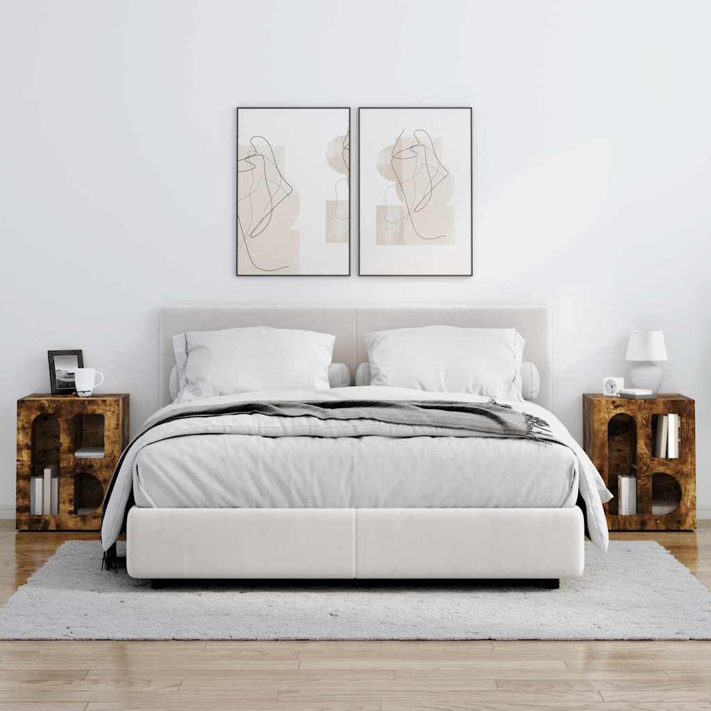 Nachttisch 2 pcs Geräucherte Eiche 40 x 35 x 50 cm