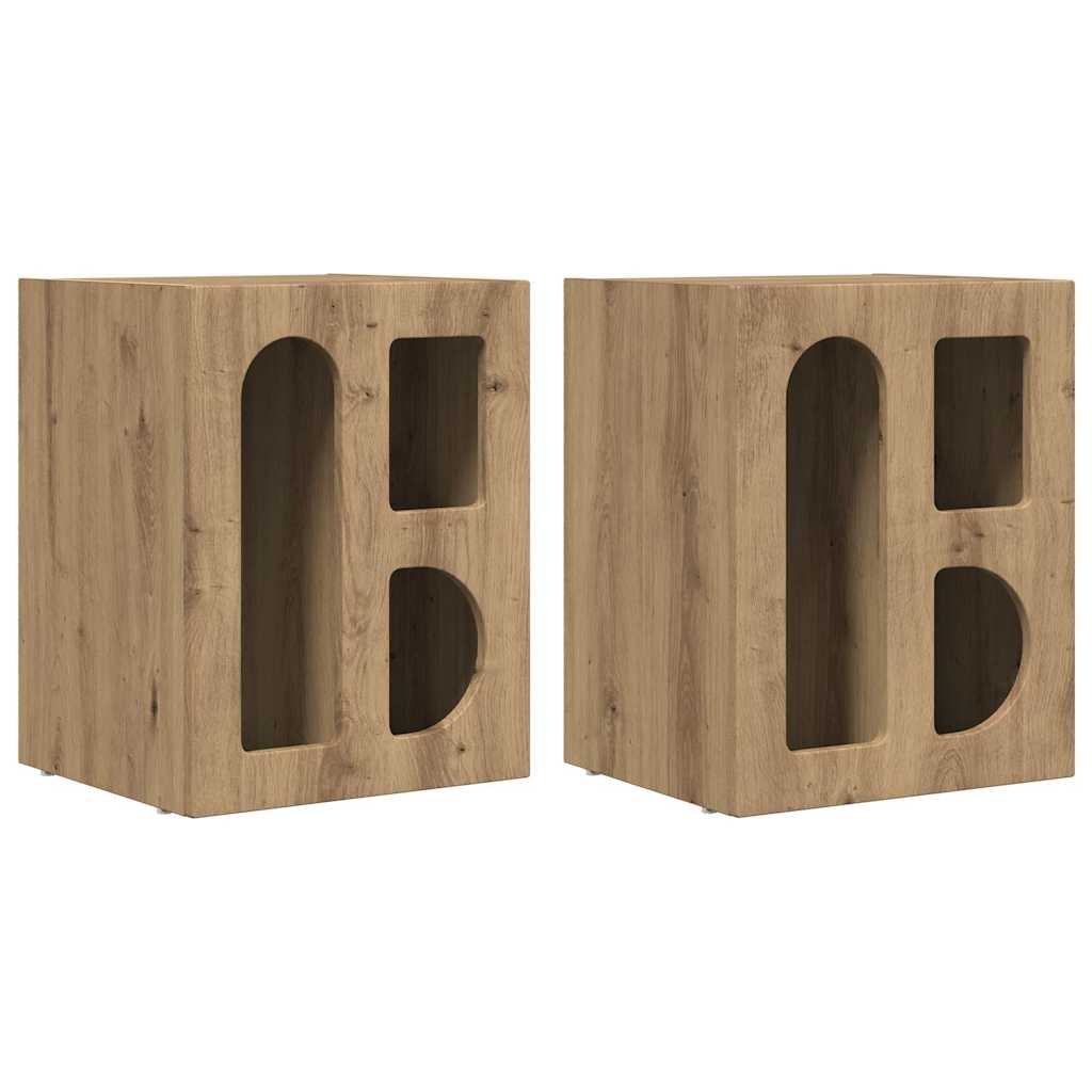 Nachttisch 2 pcs Artisan-Eiche 40 x 35 x 50 cm Holzwerkstoff