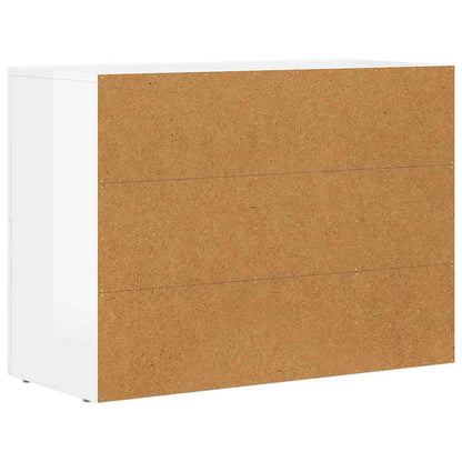 Sideboard Hochglanz Weiß 80,5 x 35 x 59 cm Holzwerkstoff