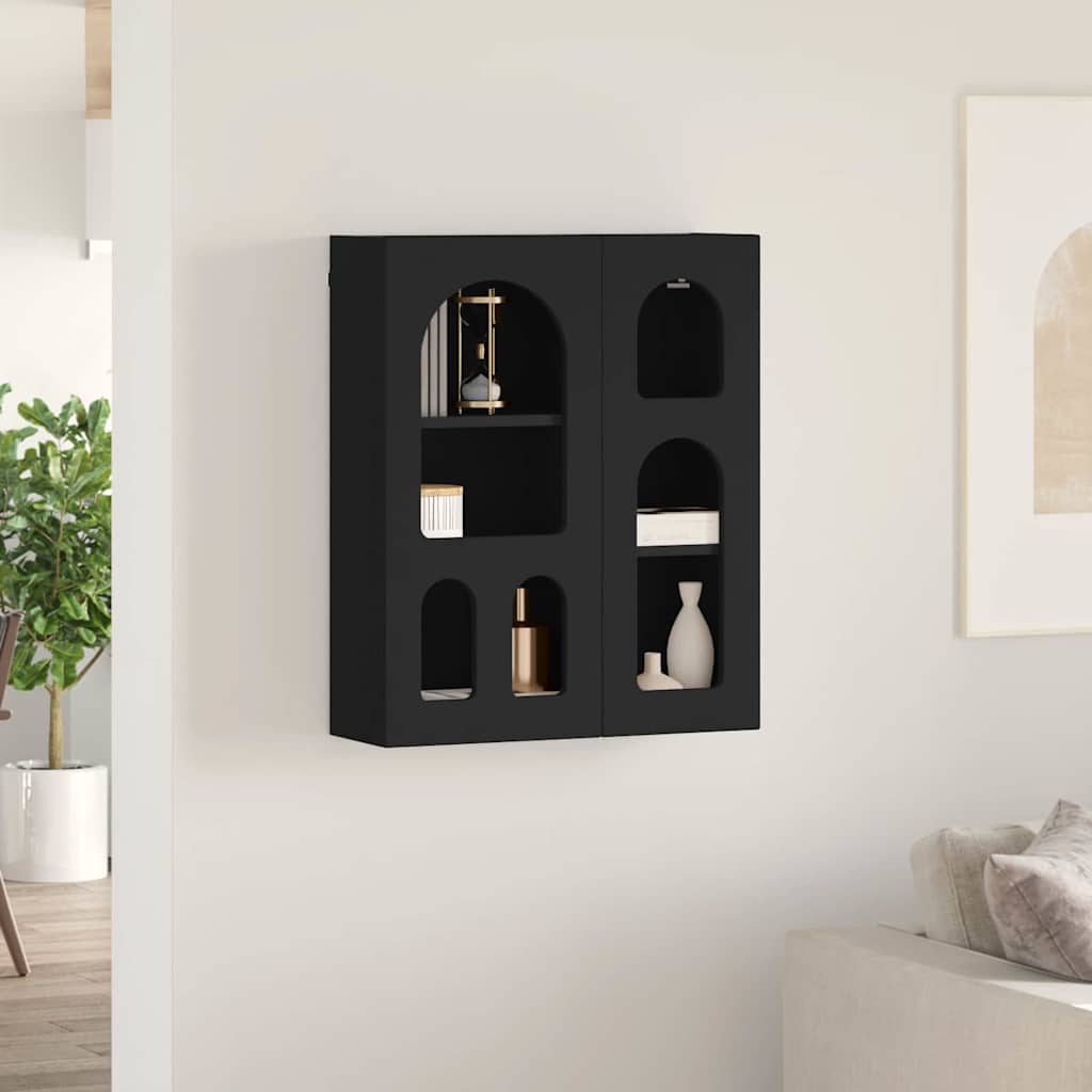 Hängeschrank mit Regal Schwarz 59 x 20 x 71,5 cm Holzwerkstoff