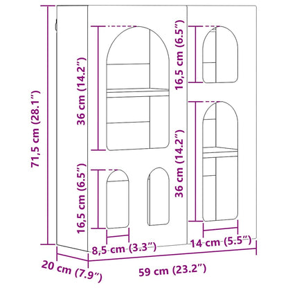 Hängeschrank mit Regal Altholz 59 x 20 x 71,5 cm Holzwerkstoff