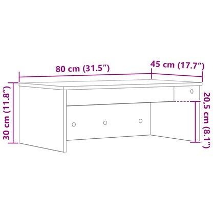 Wandtisch Geräucherte Eiche 80 x 45 x 30 cm Holzwerkstoff