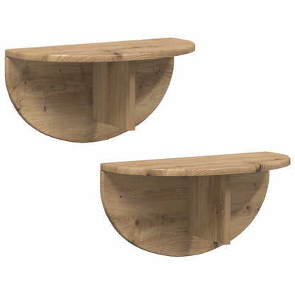 Wandregal 2 pcs Artisan-Eiche 48 x 24 x 24 cm Holzwerkstoff