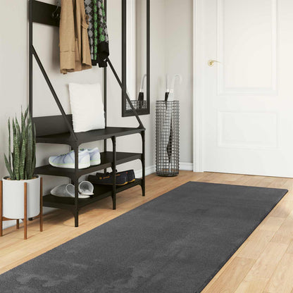 Bereichsteppiche HUARTE Anthrazit 400 x 80 cm Polyester