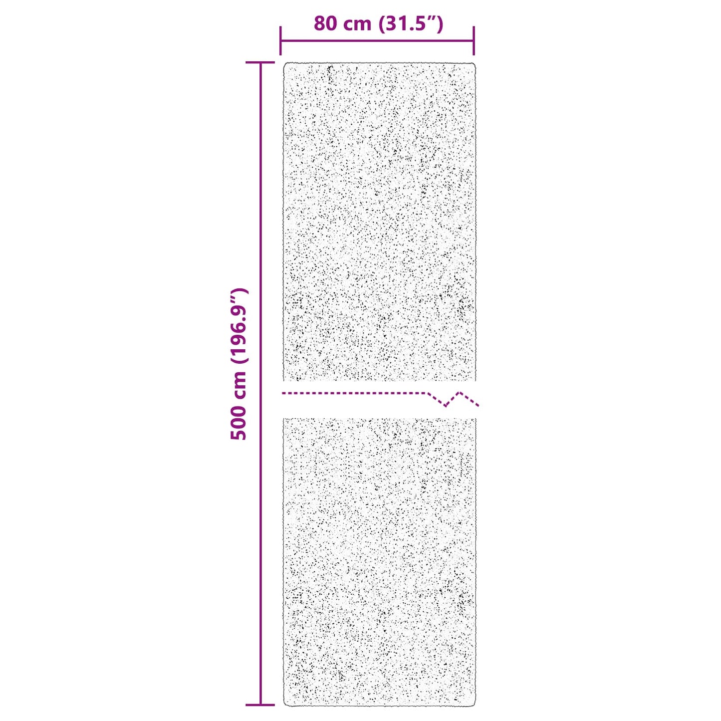 Bereichsteppiche Rechtwinklig HUARTE Grau 500 x 80 cm Polyester
