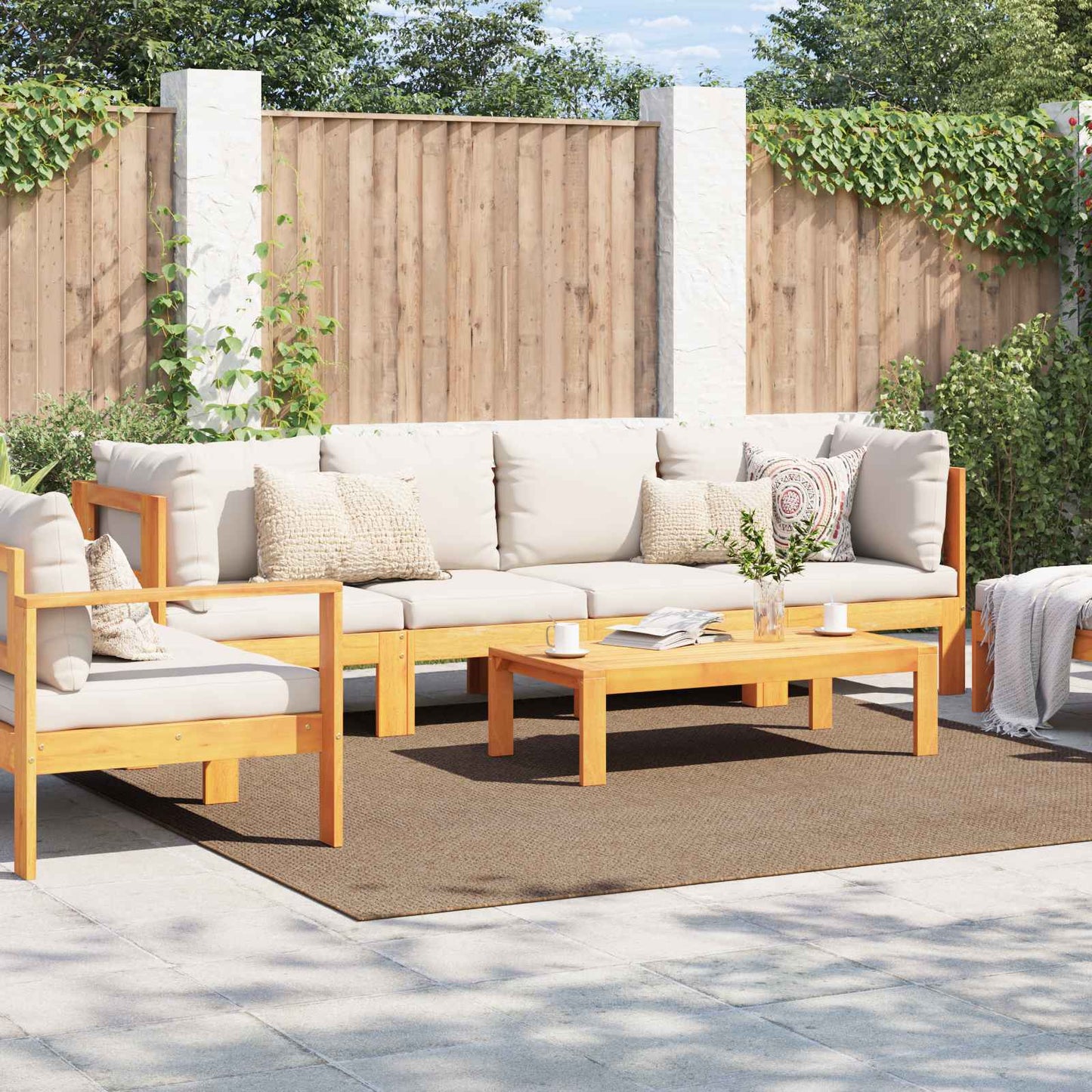 Bereichsteppiche Quadratisch AGIRA Natur 240 x 240 cm Polyester