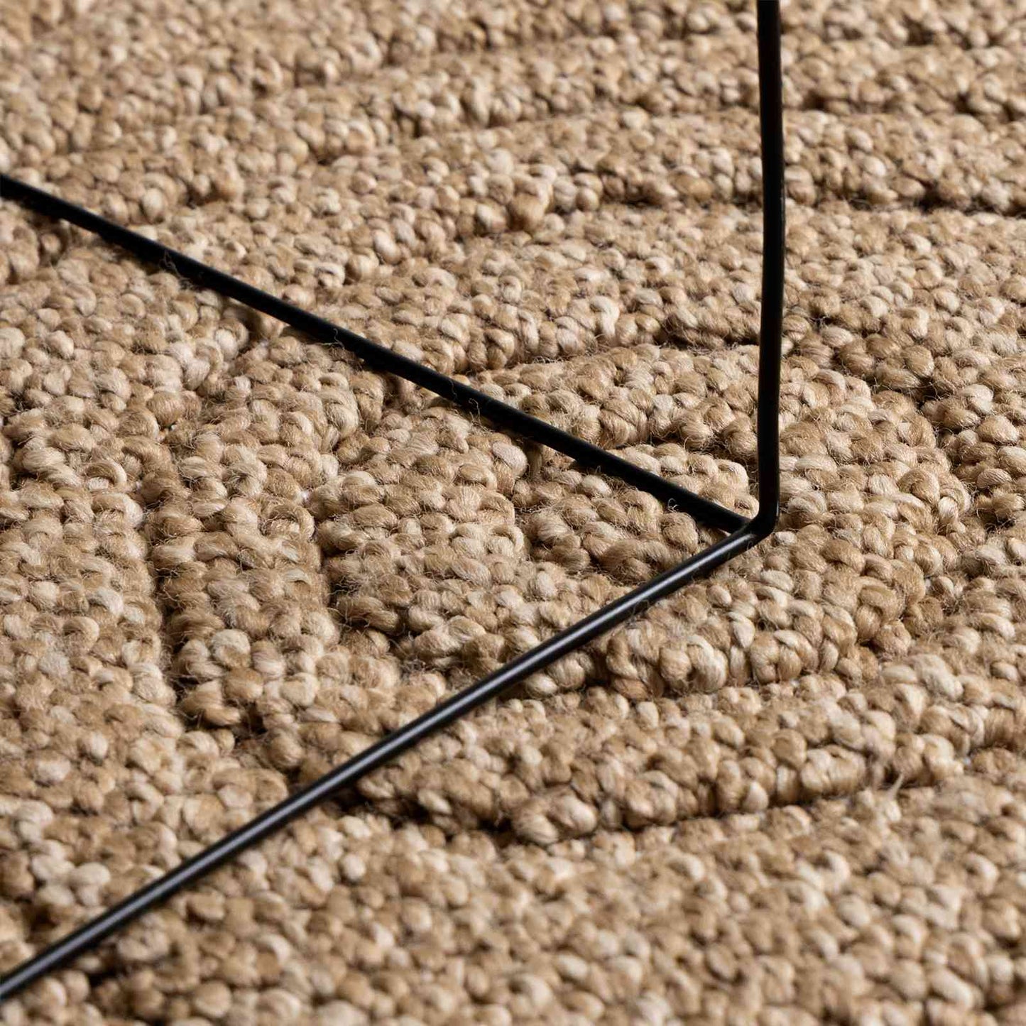 Bereichsteppiche Rund Moiré AGIRA Natur Ø 200 CM Polyester