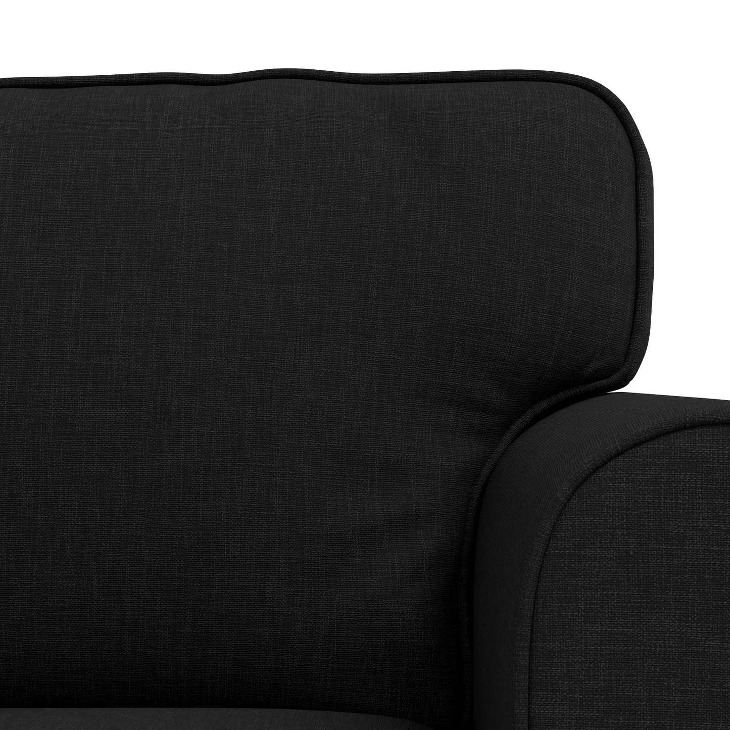 Sofa Set 2 pcs Schwarz 155 x 82 x 80 cm Stoff
