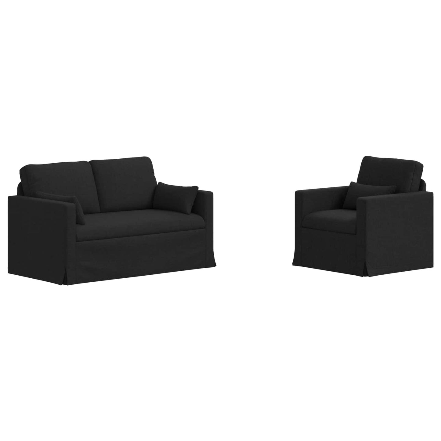 Sofa Set 2 pcs Schwarz 139 x 78 x 80 cm Stoff