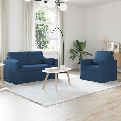 Sofa Set 2 pcs Blau 139 x 78 x 80 cm Stoff