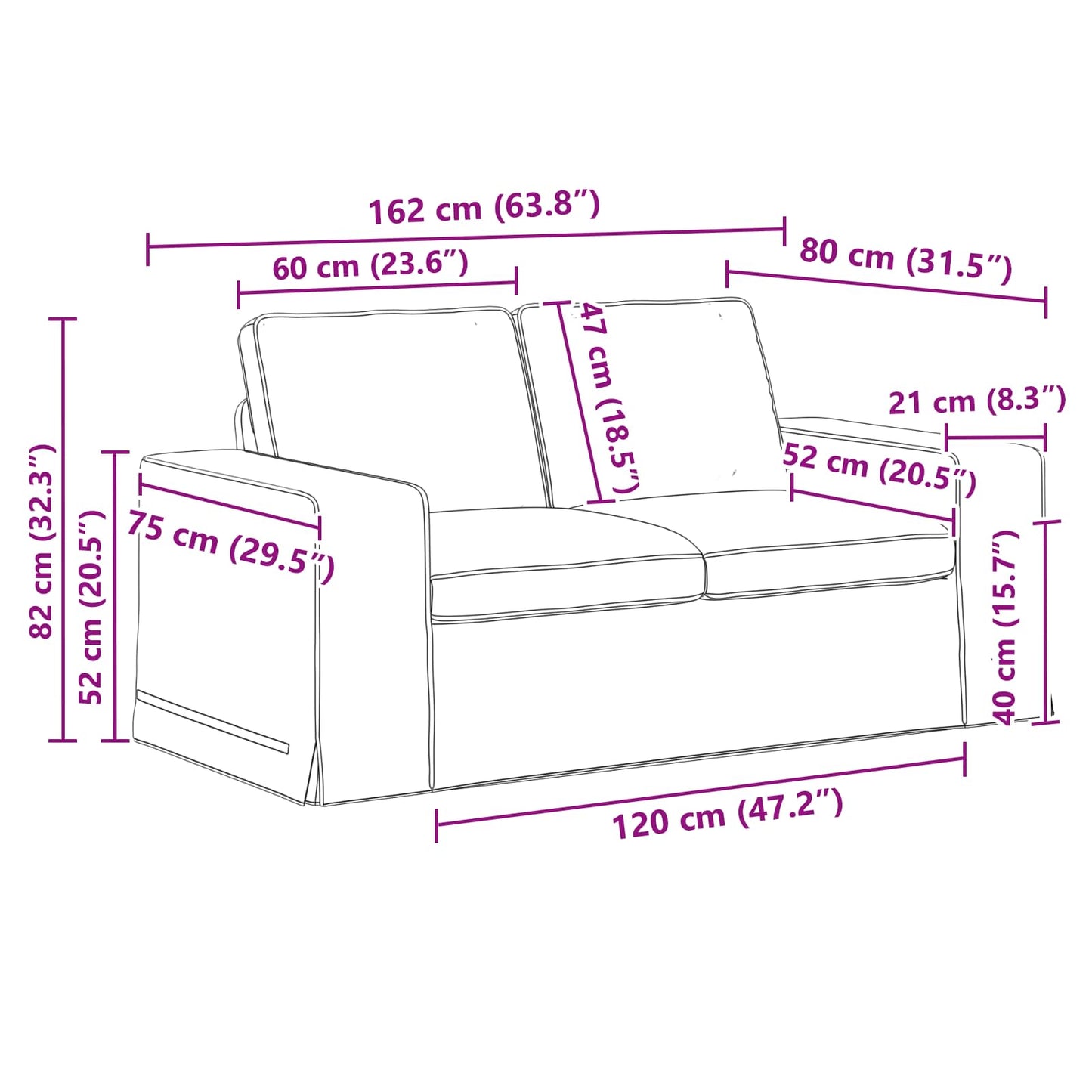Sofa Set 2 pcs Taupe 182 x 80 x 82 cm Stoff