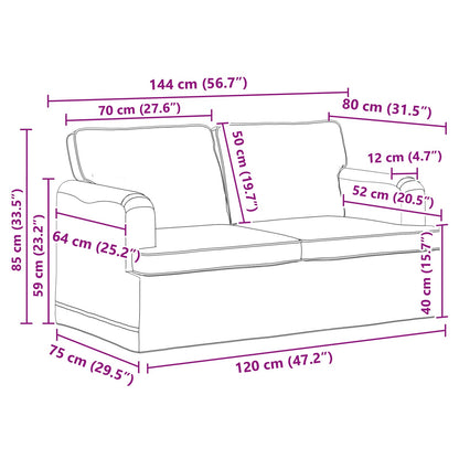 Sofa 2 pcs Dunkelgrün 144 x 80 x 85 cm Stoff