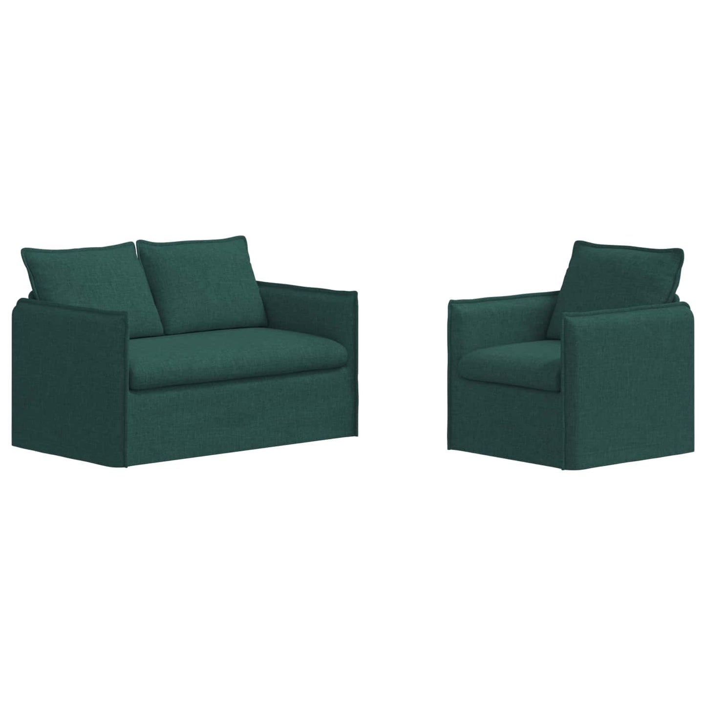 Sofa Set 2 pcs Dunkelgrün 196 x 82 x 85 cm Stoff
