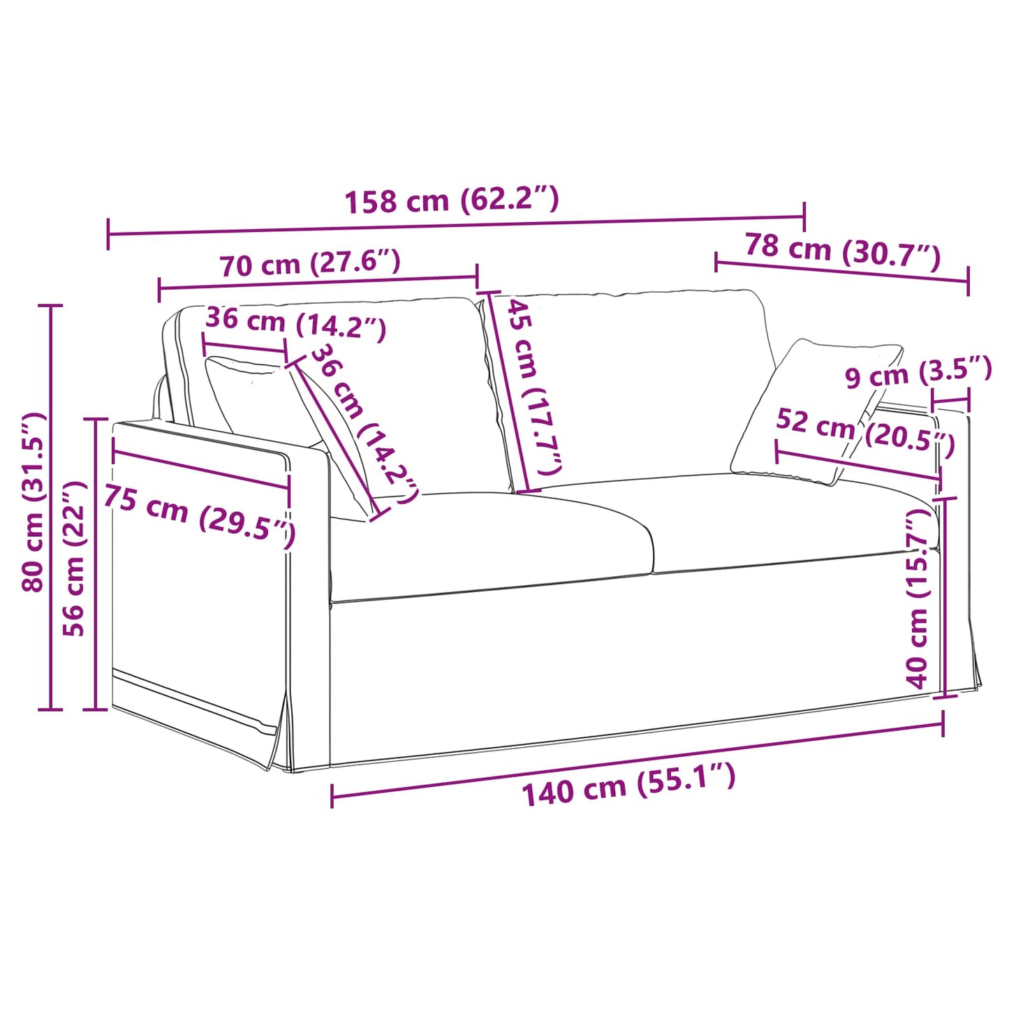 Sofa Set 2 pcs Hellgrün 158 x 78 x 80 cm Samt