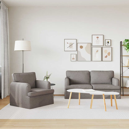 Sofa Set 2 pcs Taupe 162 x 80 x 85 cm Stoff