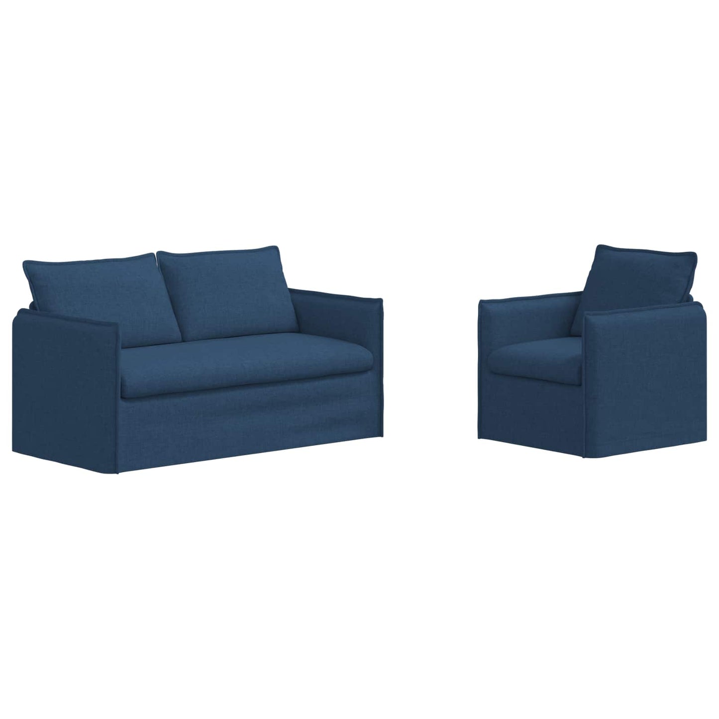 Sofa Set 2 pcs Blau 196 x 82 x 85 cm Stoff